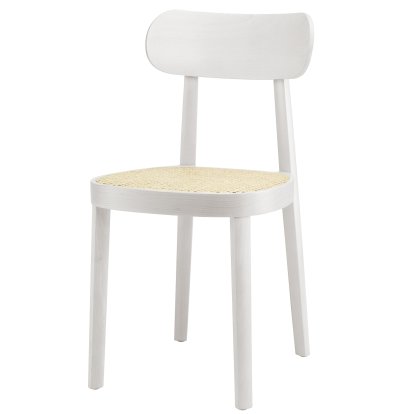118 / 118 M Chair, White varnished beech, Cane-work (with supporting mesh underneath seat)