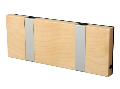 Knax, 2 hooks, Aluminium, Maple clear varnished