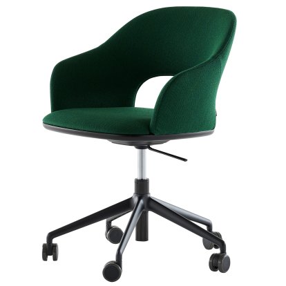 521 Swivel Chair, Deep Black (RAL 9005), Fabric Arco - forest