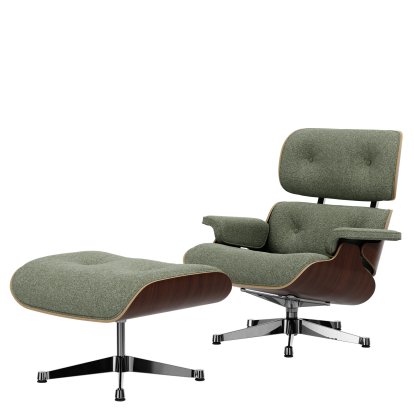 Lounge Chair & Ottoman Nubia, Ivory forest / walnut, dark 