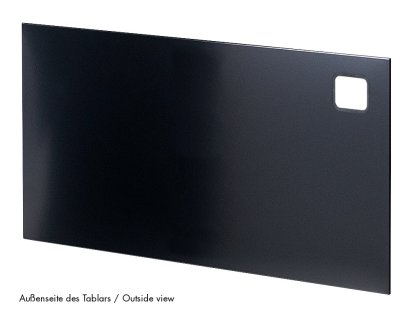 USM Haller Panel With Cable Cut-Out, 75 x 35 cm, Graphite black RAL 9011, Top left