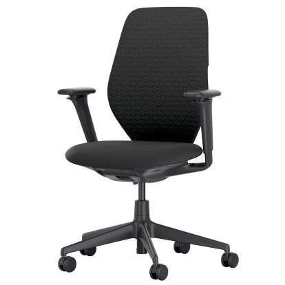 ACX Soft, With forward tilt, with seat depth adjustment, 3D-armrests F, Deep black, Seat Grid Knit, nero, Soft castor for hard floor surfaces