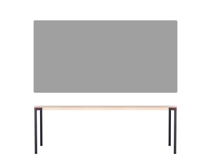 Seiltänzer Table, 75 x 220 x 90 cm, Linoleum grey, Red