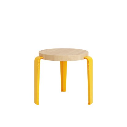 Mini Lou Children's Stool, Solid oak, Sun Yellow