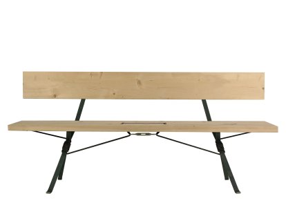 Kampenwand Bench With Backrest, Indoor - Black rope