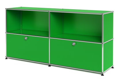 USM Haller Sideboard L with 2 Drop-down Doors, USM green