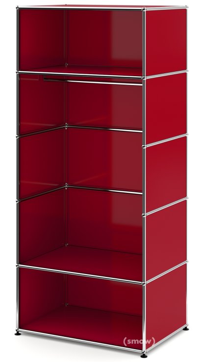 USM Haller Clothes Rack M with Rail, Model II, USM ruby red