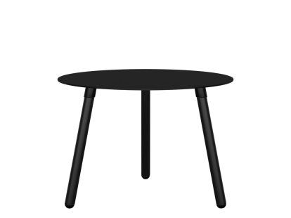 BCN Side Table, Laminate black, Black varnished beech, H 45 x ø 65 cm