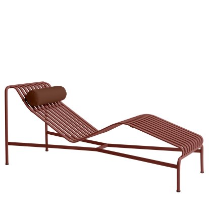 Palissade Chaise Longue, Iron red, Without cushion, With neck pillow