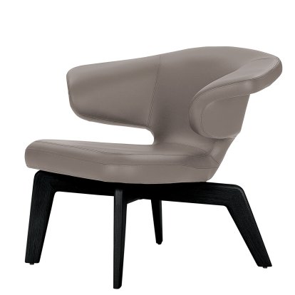 Munich Lounge Chair, Classic Leather grey, black stained
