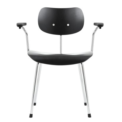 SE 68, Non-stackable, Without upholstery, Chrome-plated, With armrests, Black stained