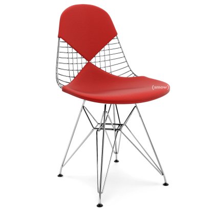 Seat Cushion for Wire Chair (DKR/DKW/DKX/DKL/LKR), Seat and backrest cushion (Bikini), Hopsak, Red / poppy red