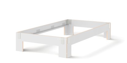 Tagedieb, 120 x 220 cm, Without headboard, FU (plywood, birch) white, Light grey, Without slatted base