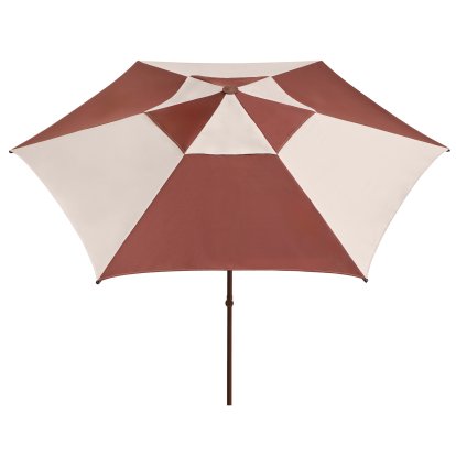 Terrazza Parasol Hexagon, Burgundy / off-white, Without parasol stand