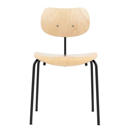 SE 68, Stackable, Without upholstery, Matt black powder-coated, Without armrests, Natural