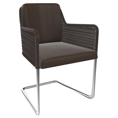 D43, Wickerwork II - espresso brown, Leather - brown, Chrom