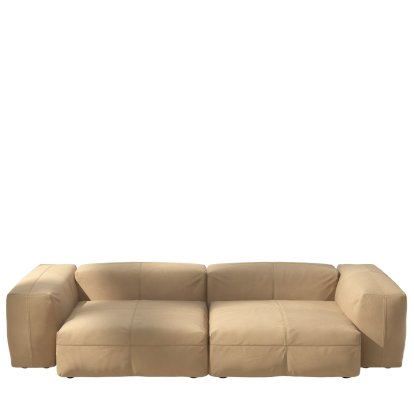 Vetsak Sofa Set 2, L, Leather - Beige, Without cushion