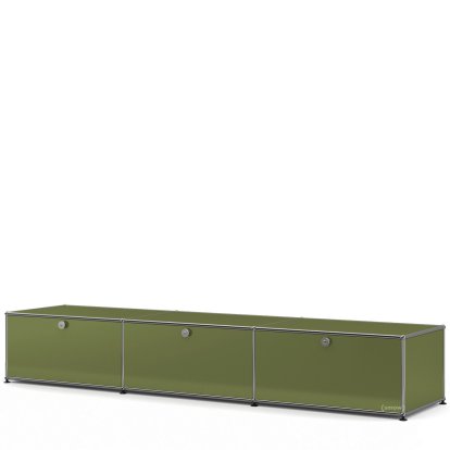 USM Haller Lowboard XL, Customizable, Olive green RAL 6003, With 3