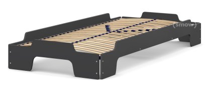 Rolf Heide Stacking Bed Comfort, 90 x 200, Anthracite lacquered, Solid wood frame