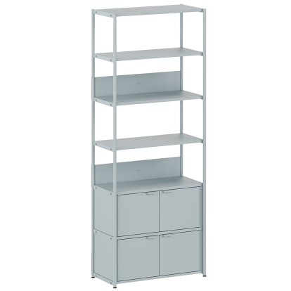 Unit Shelf Steel, 215 m , 2 x double doors, Pale blue