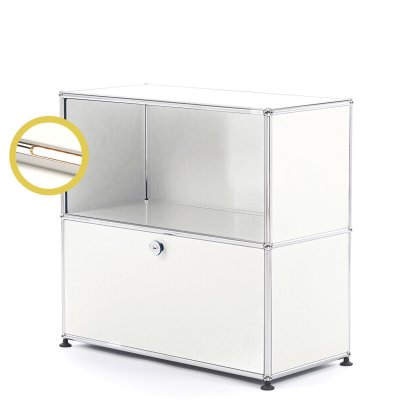 USM Haller E Sideboard M with Compartment Lighting, Pure white RAL 9010, Warm white