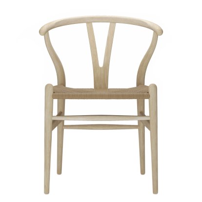 CH24 Wishbone Chair, Soaped ash, Nature mesh