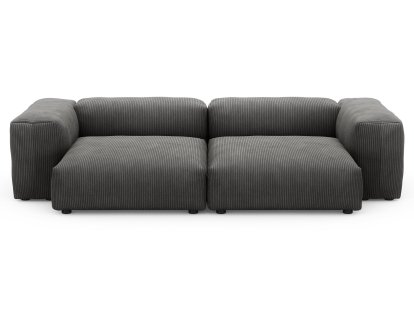 Two Seat Sofa L, Cord velours - Dark grey