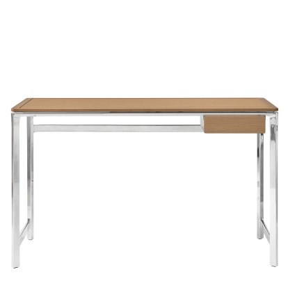 Studio 430 Table, Light Oak / camel Leather, With drawer