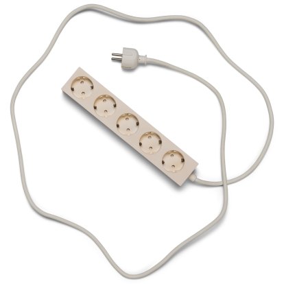 Power Bar / Beam socket strip, 5 sockets, Pearl, 2 m