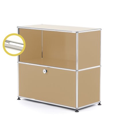 USM Haller E Sideboard M with Compartment Lighting, USM beige, Cool white