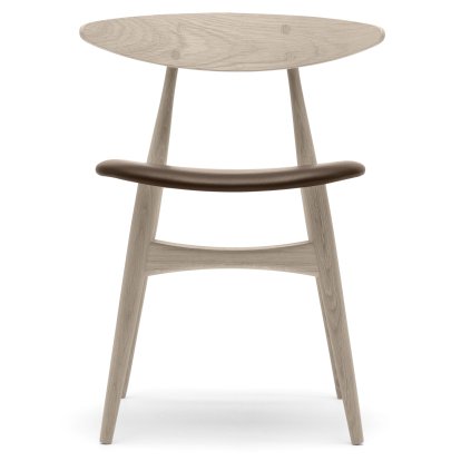 CH33P, White oiled oak, Leather brown