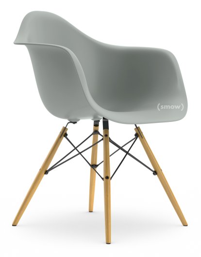 Eames Plastic Armchair DAW, Light grey, Without upholstery, Without upholstery, Standard version - 43 cm, Ash honey tone