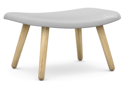 About A Lounge Ottoman AAL 03, Steelcut Trio - light grey, Lacquered oak
