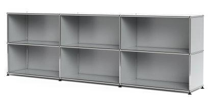 USM Haller Sideboard XL, Customisable, Light grey RAL 7035, Open, Open