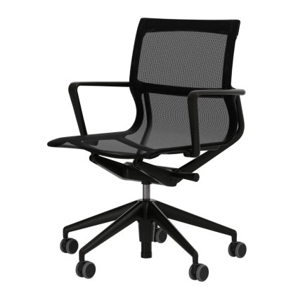 Physix, TrioKnit black pearl, Plastic, deep black, Soft castors for hard floor surfaces