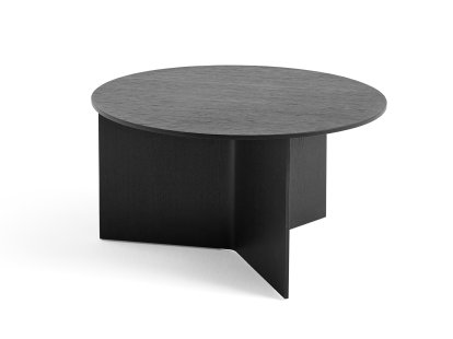 Slit Side Table, Wood, H 35,5 x Ø 65 cm, Black lacquered