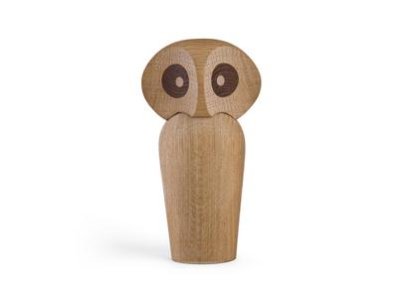 Owl, Large (H 17 cm), Natural oak