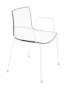 Catifa 46 Tube, White, Bicoloured, Back black, seat white, With armrests