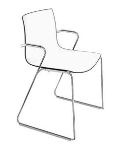Catifa 46 Sledge, Chrome, Bicoloured, Back black, seat white, With armrests