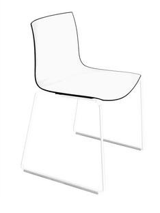 Catifa 46 Sledge, White, Bicoloured, Back black, seat white, Without armrests