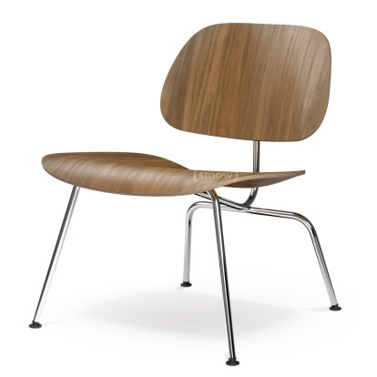 Plywood Group LCM / LCM Leather, Walnut with black pigmentation, Polished chrome