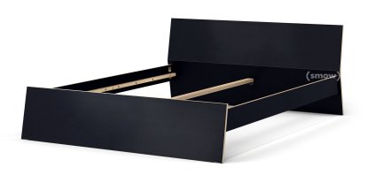 Stockholm Bed, 160 x 200 cm, Black-brown, With headboard, Without slatted frame