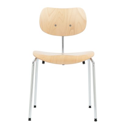 SE 68, Stackable, Without upholstery, Chrome-plated, Without armrests, Natural