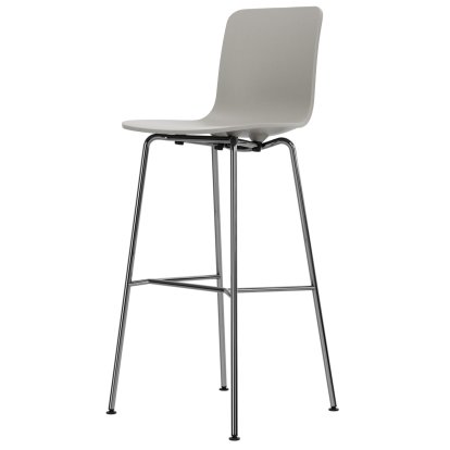 HAL RE Bar Stool, Warmgrey RE, Bar version: 780mm, Chrome-plated