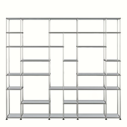 USM Haller living room shelf XXL, USM matte silver