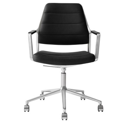 Swivel 455+ Swivel Chair, Wheeled based, Black leather