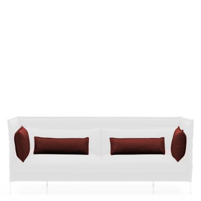 Cushion Set for Alcove Sofa, For 3-seater, Laser, Red/moorbrown