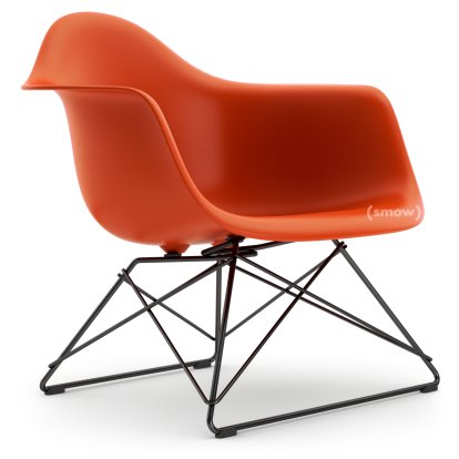 Eames Plastic Armchair RE LAR, Red (poppy red), Without upholstery, Coated basic dark