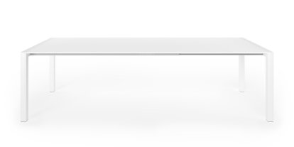 Sushi Dining Table, Fenix white with same color edge, L 177-271 x W 100 cm, Aluminium with white lacquer