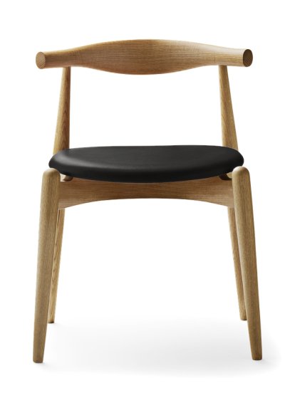 CH20 Elbow Chair, Oiled oak, Leather black